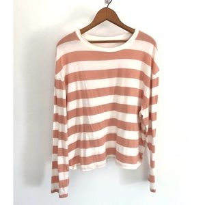 Coral striped top